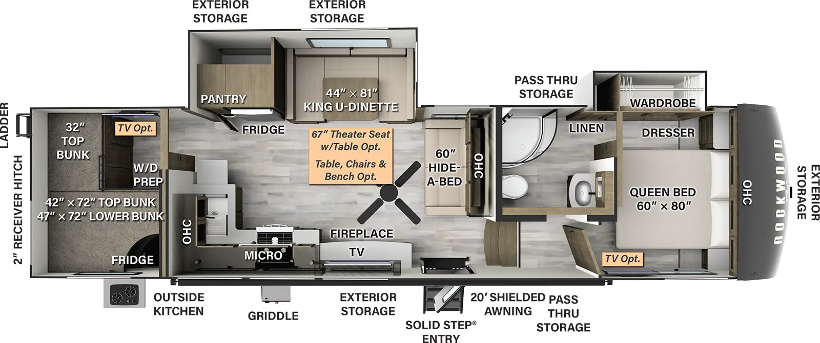 Rockwood Signature Fifth Wheels 374BH Floorplan